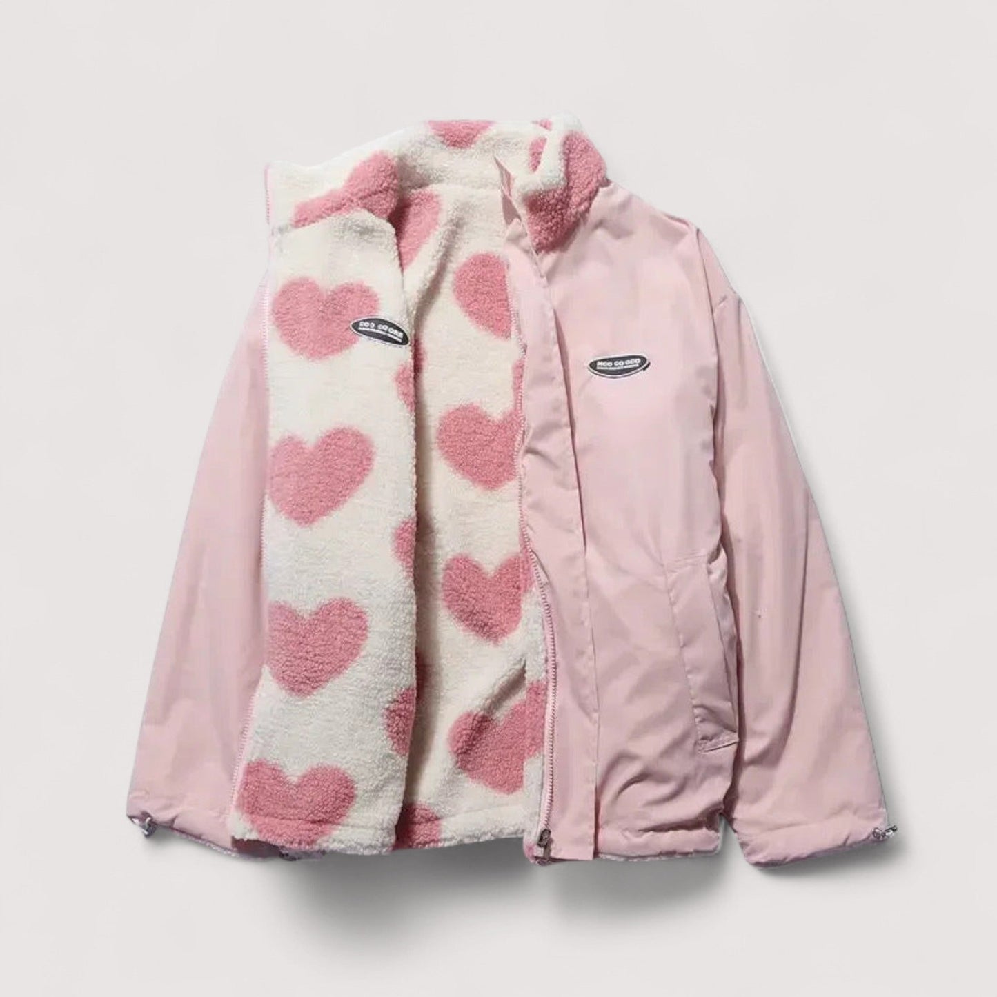 Veste réversible en forme de cœur