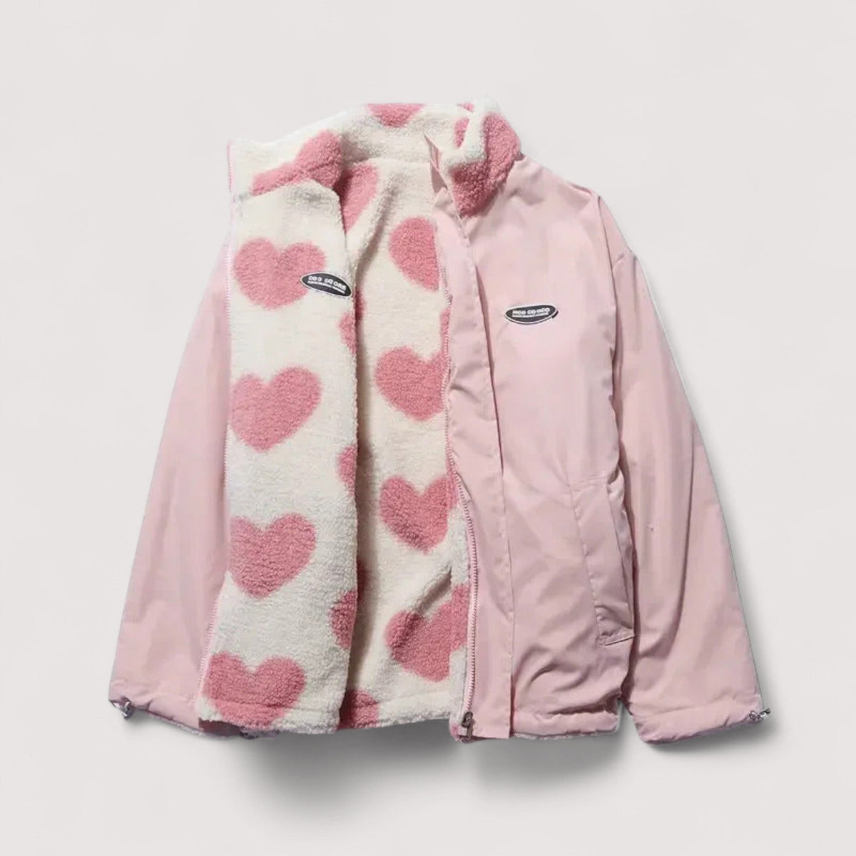 Veste réversible en forme de cœur