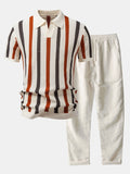 Ensemble polo en maille rayée et pantalon en lin Hugo™