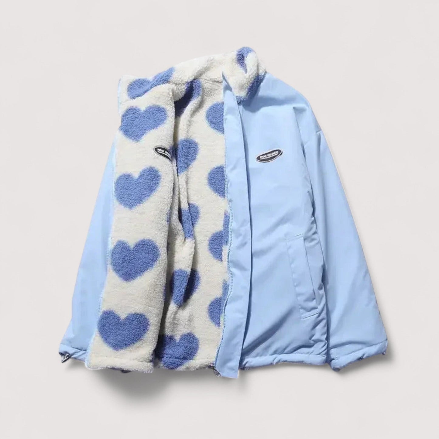 Veste réversible en forme de cœur
