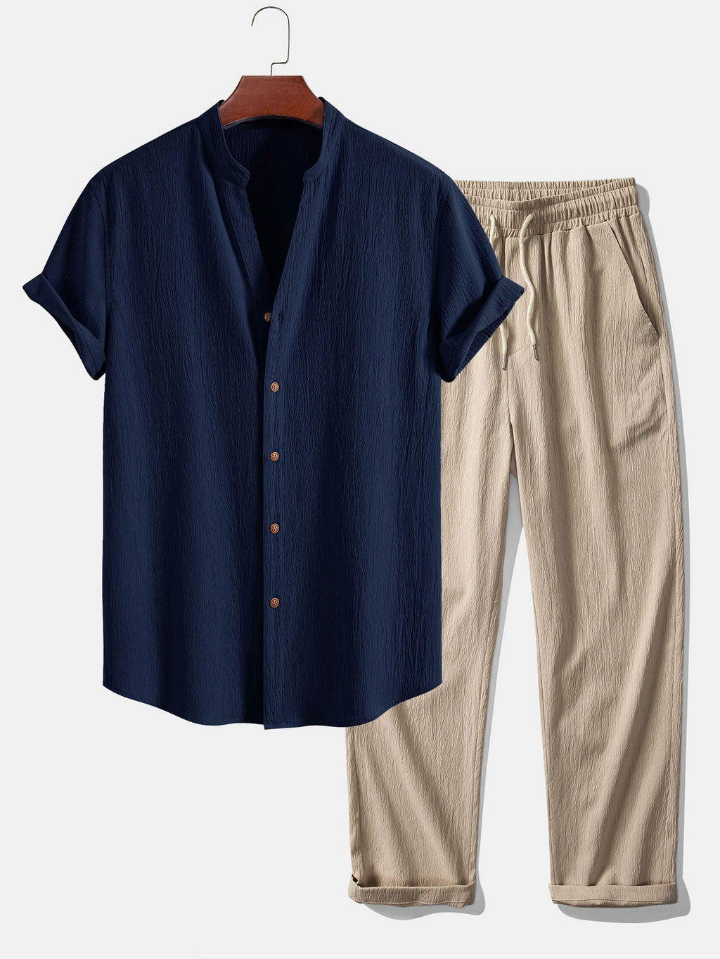 Ensemble chemise et pantalon texturé froissé Lorenzo™
