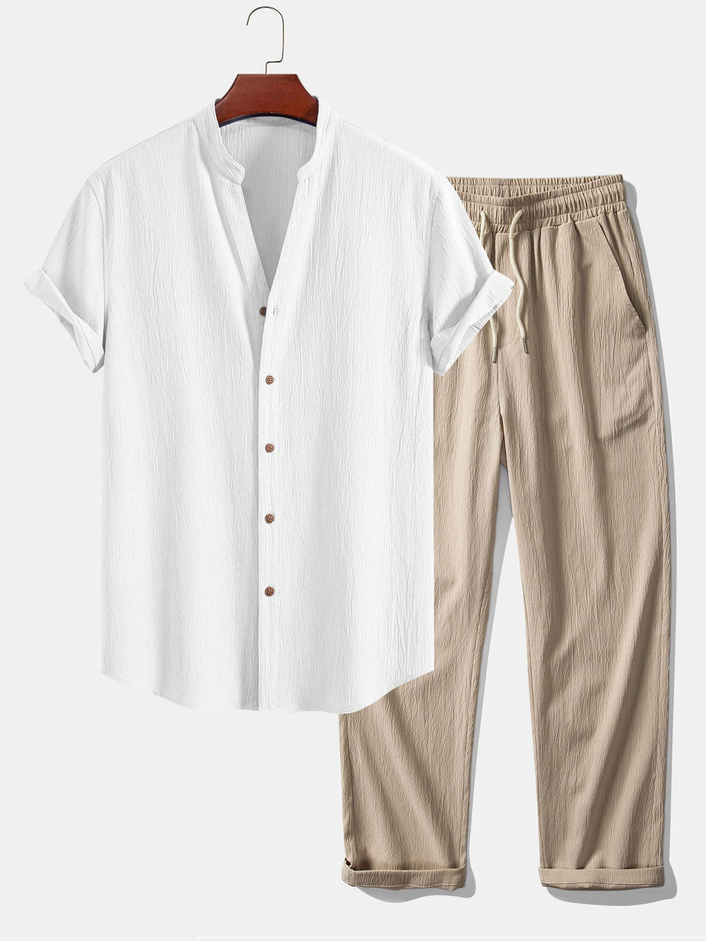 Ensemble chemise et pantalon texturé froissé Lorenzo™