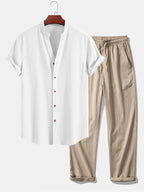 Ensemble chemise et pantalon texturé froissé Lorenzo™
