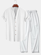 Ensemble chemise et pantalon texturé froissé Lorenzo™