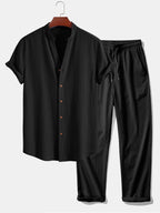 Ensemble chemise et pantalon texturé froissé Lorenzo™