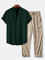 Ensemble chemise et pantalon texturé froissé Lorenzo™
