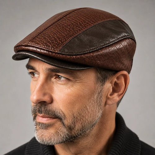 Casquette en cuir PU Matteo™ portée