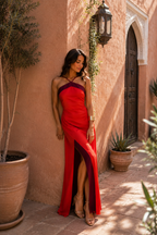 Robe longue halter avec fente
