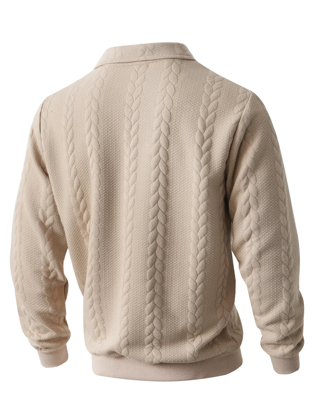 Pull Jacquard à Col Montant et Demi-Zip