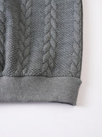 Pull Jacquard à Col Montant et Demi-Zip