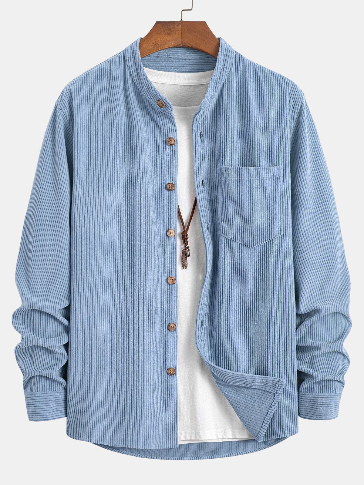 Chemise en velours côtelé col montant Hugo™