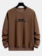 Sweat-shirt décontracté imprimé chat noir™