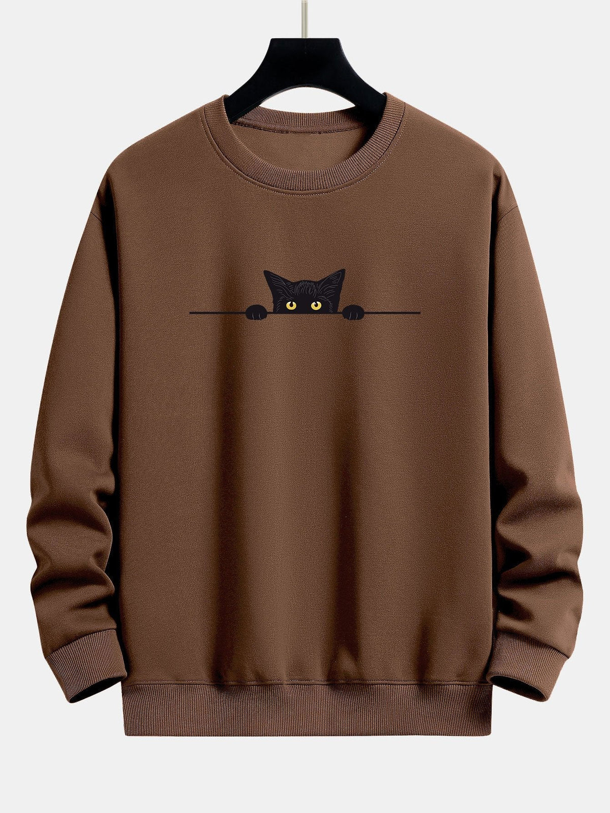 Sweat-shirt décontracté imprimé chat noir™