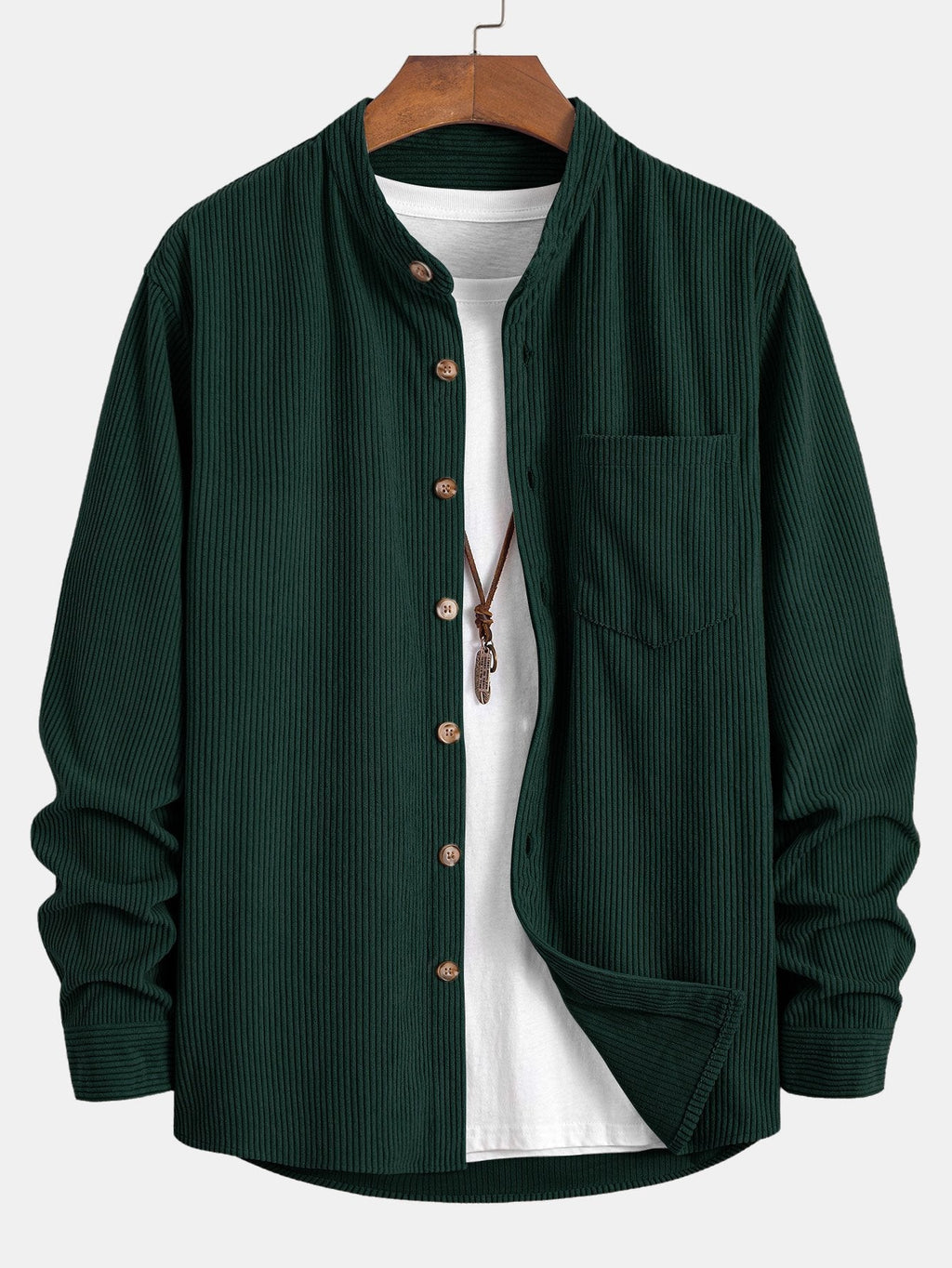 Chemise en velours côtelé col montant Hugo™