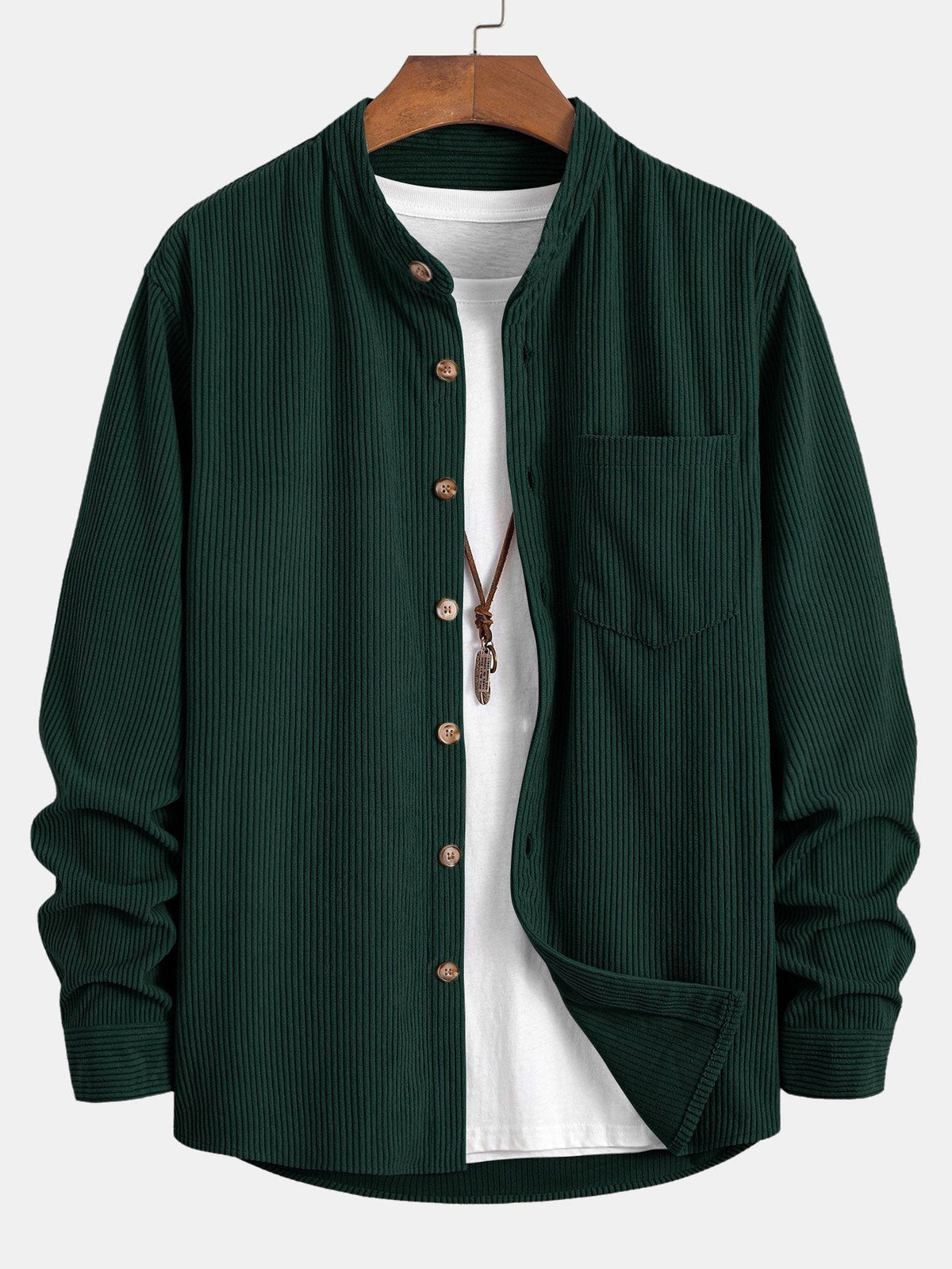 Chemise en velours côtelé col montant Hugo™
