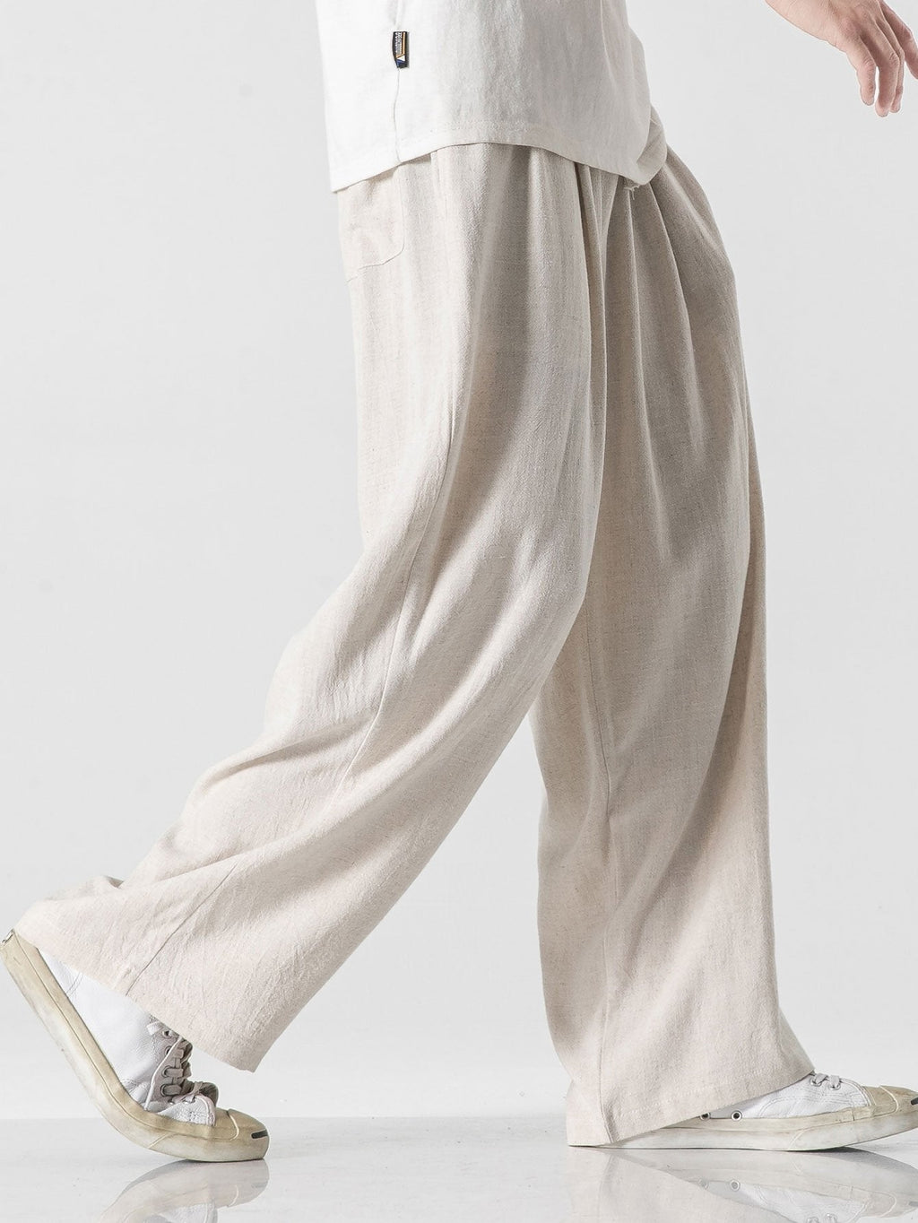 Pantalon large en mélange lin et coton Lorenzo™