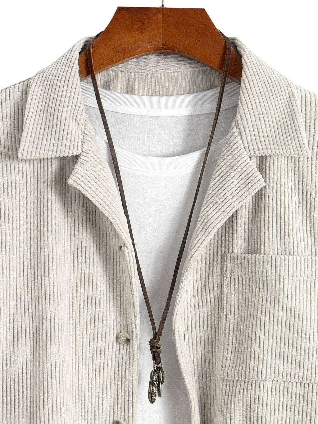 Chemise en velours côtelé col cubain Marco™