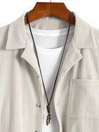 Chemise en velours côtelé col cubain Marco™