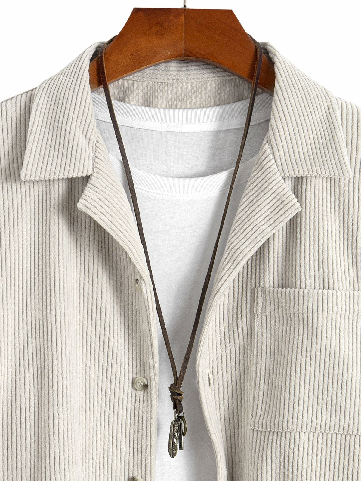 Chemise en velours côtelé col cubain Marco™