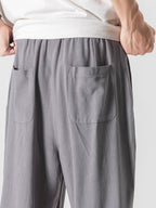 Pantalon large en mélange lin et coton Lorenzo™