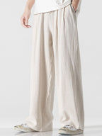 Pantalon large en mélange lin et coton Lorenzo™