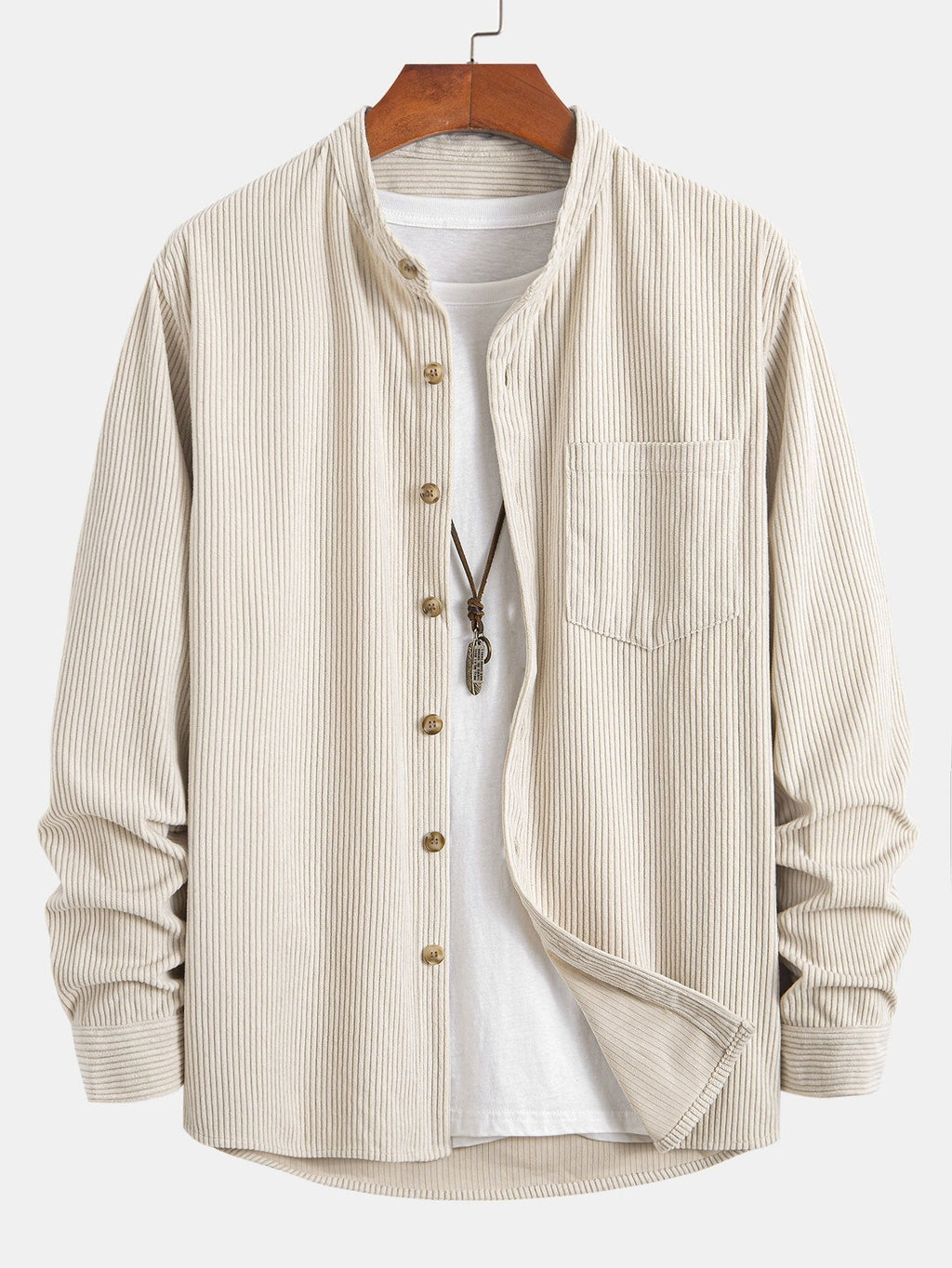 Chemise en velours côtelé col montant Hugo™