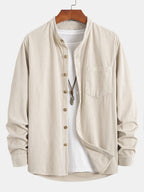 Chemise en velours côtelé col montant Hugo™