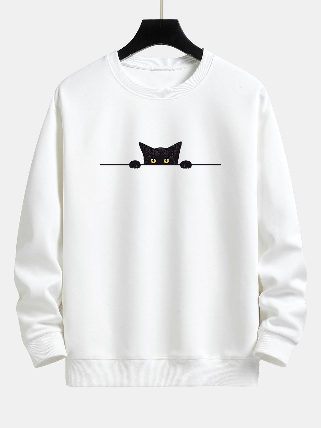 Sweat-shirt décontracté imprimé chat noir™