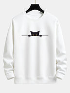 Sweat-shirt décontracté imprimé chat noir™