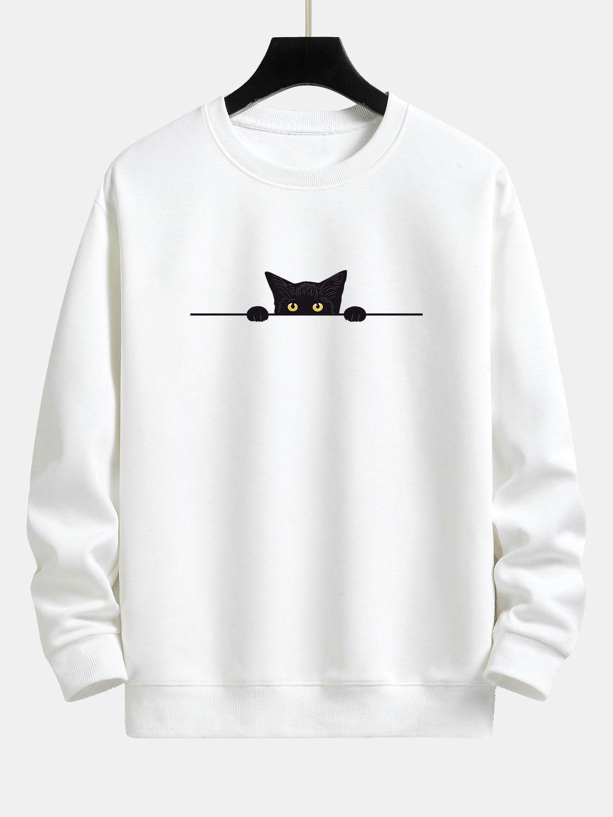 Sweat-shirt décontracté imprimé chat noir™