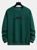 Sweat-shirt décontracté imprimé chat noir™