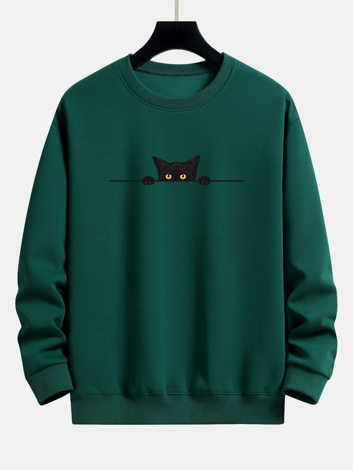 Sweat-shirt décontracté imprimé chat noir™