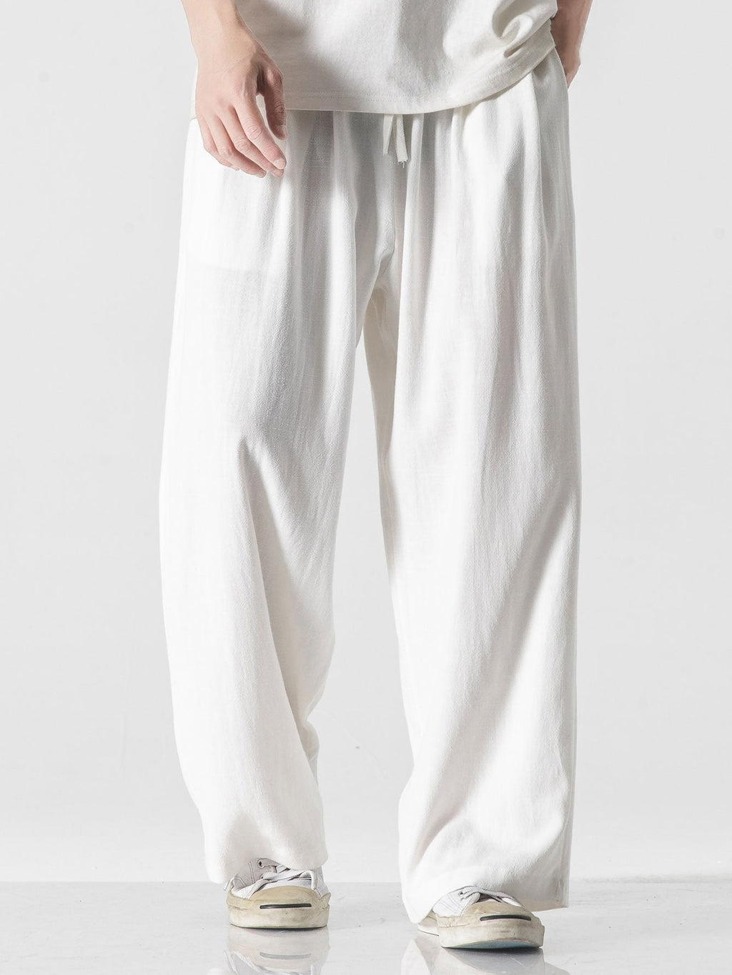 Pantalon large en mélange lin et coton Lorenzo™