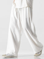 Pantalon large en mélange lin et coton Lorenzo™