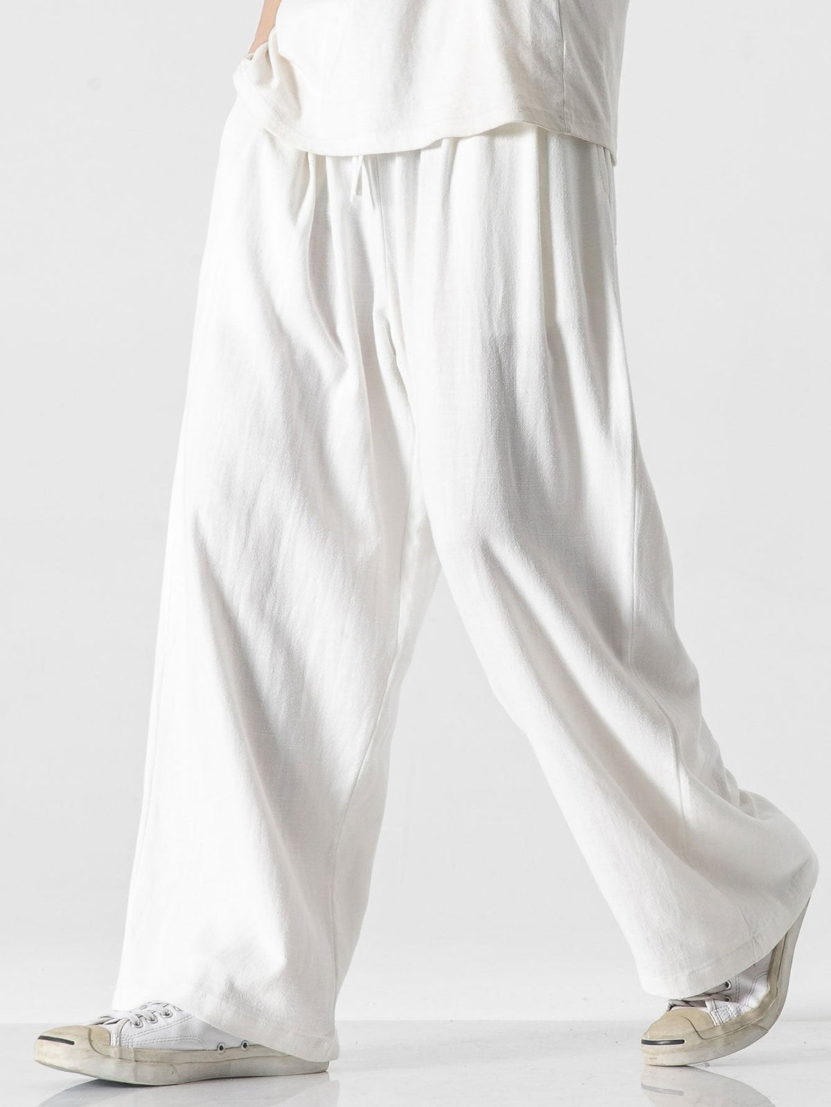 Pantalon large en mélange lin et coton Lorenzo™