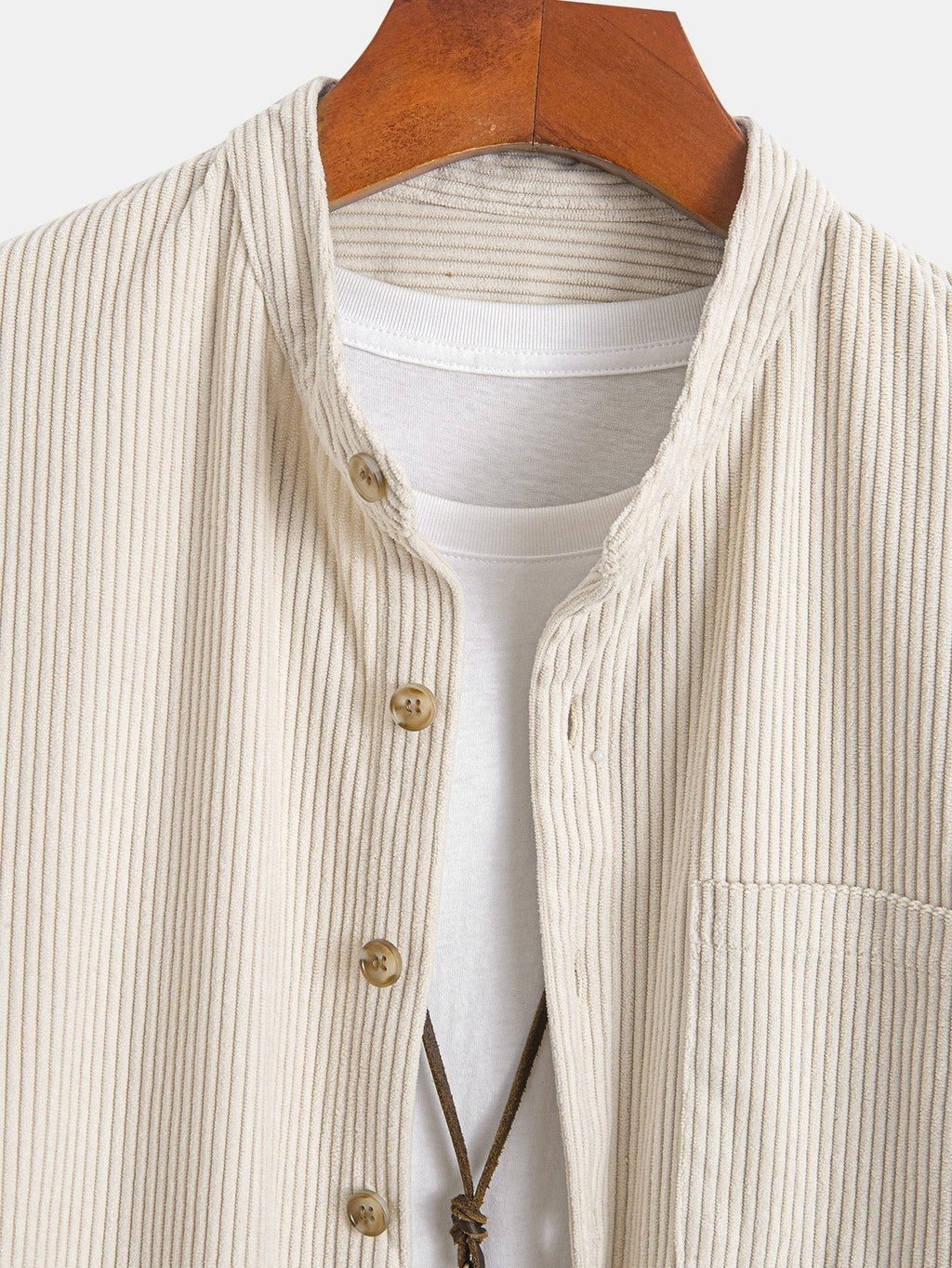 Chemise en velours côtelé col montant Hugo™