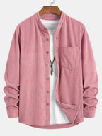 Chemise en velours côtelé col montant Hugo™