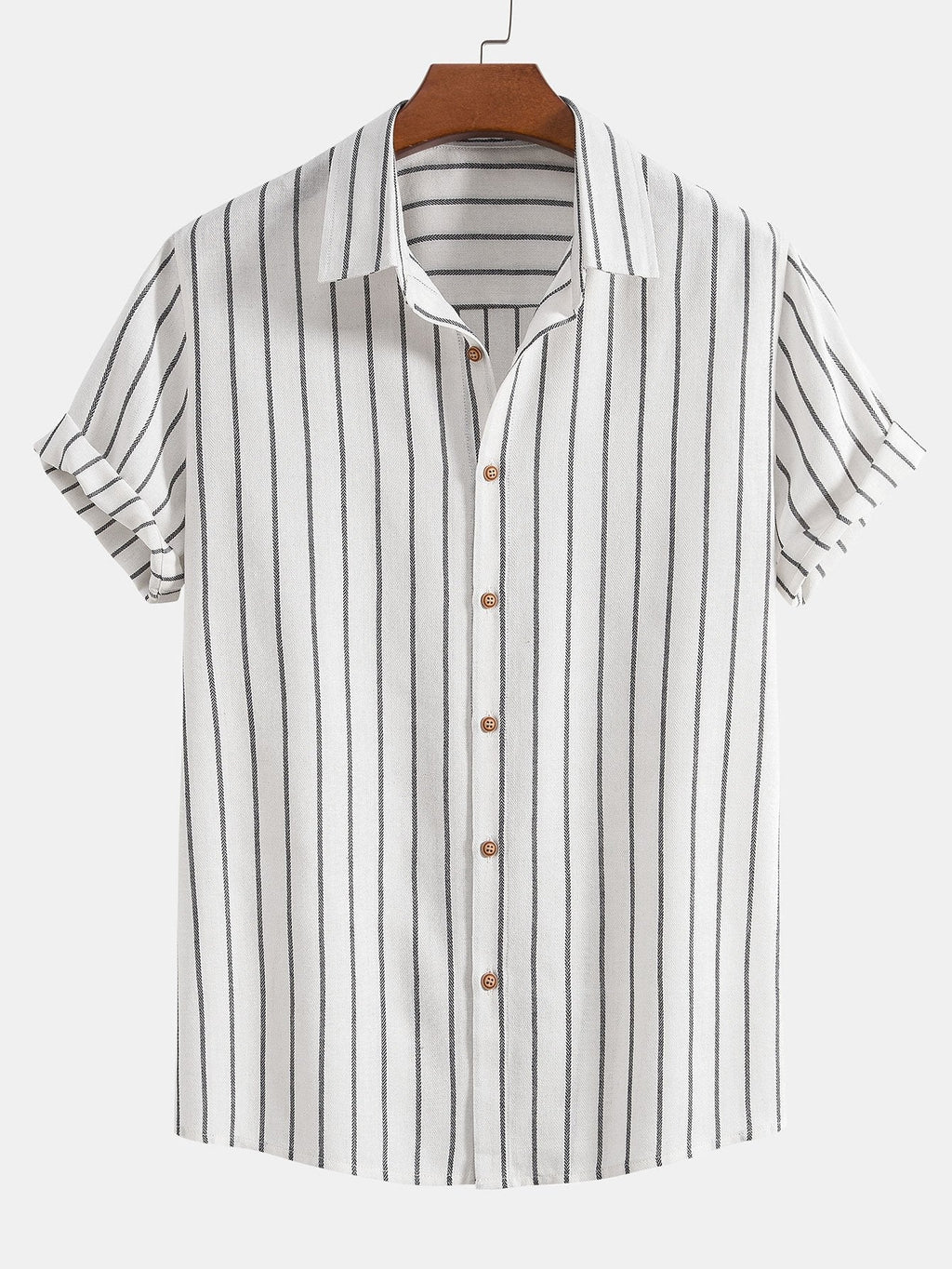 Chemise rayée en coton mélangé et short en lin Hugo™