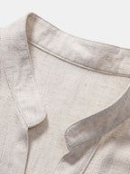Ensemble chemise col en V lin et rayonne & pantalon droit Linus™