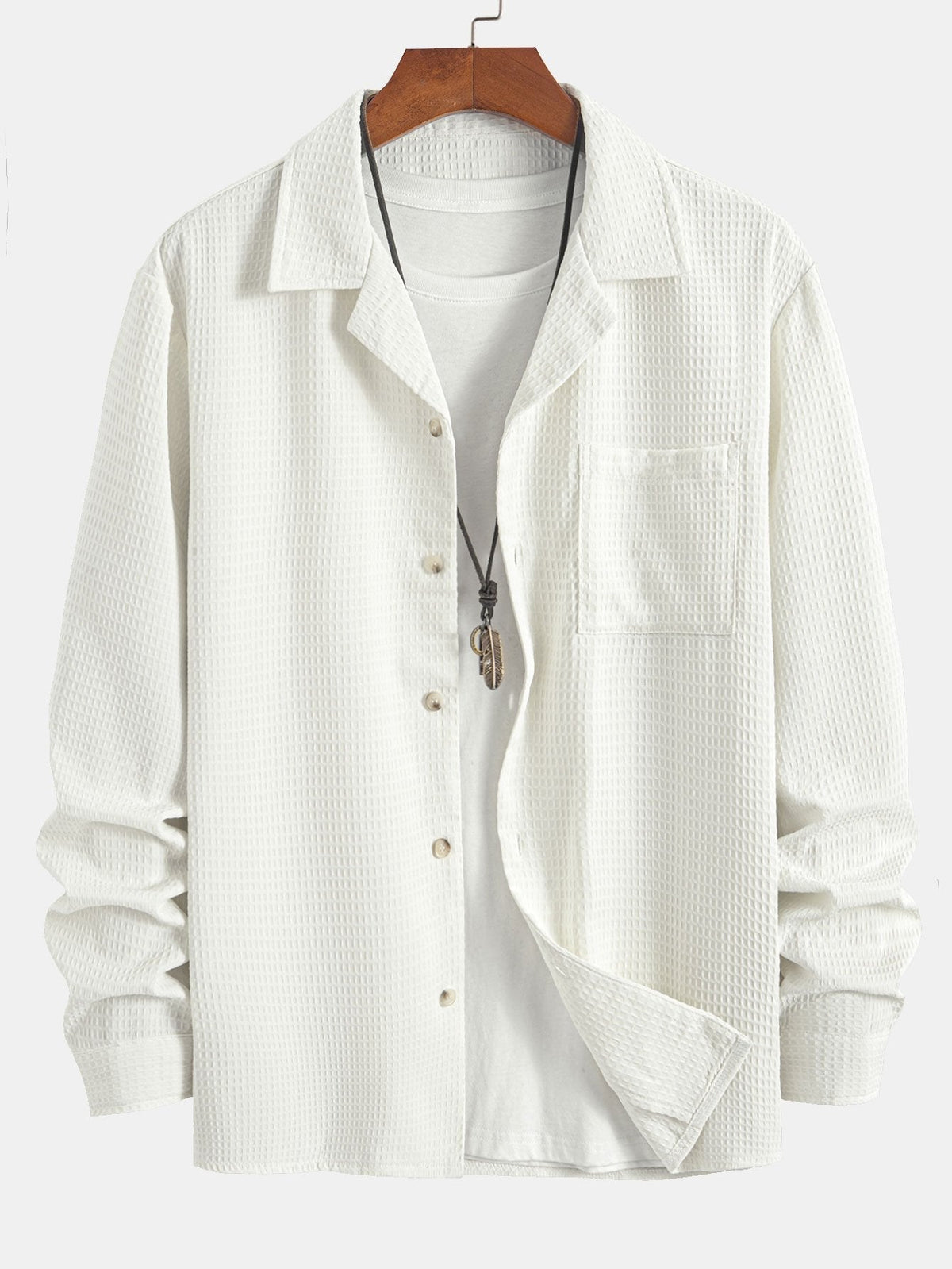 Chemise à manches longues en tissu gaufré Hugo™