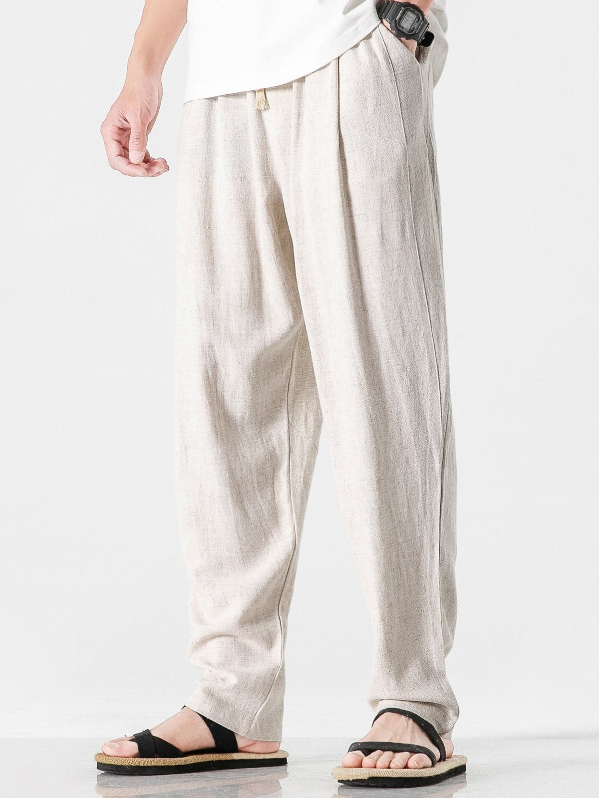 Pantalon sarouel en lin et coton Hugo™