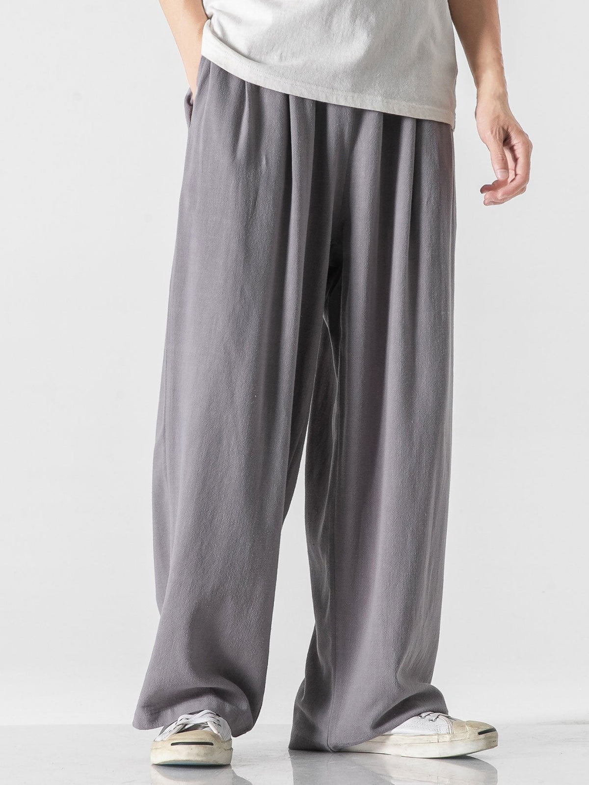 Pantalon large en mélange lin et coton Lorenzo™