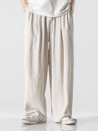 Pantalon large en mélange lin et coton Lorenzo™