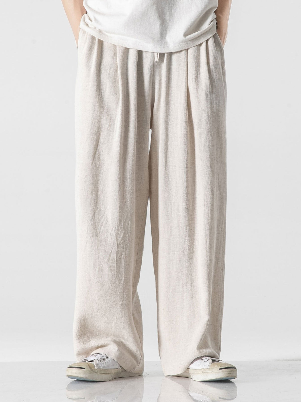 Pantalon large en mélange lin et coton Lorenzo™