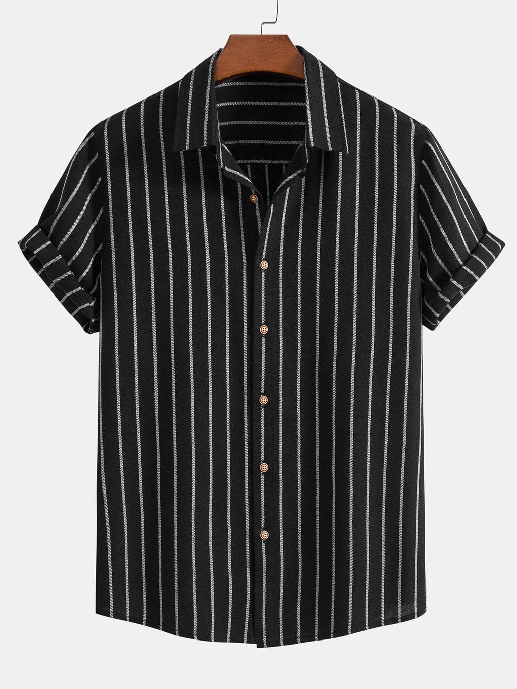 Chemise rayée en coton mélangé et short en lin Hugo™