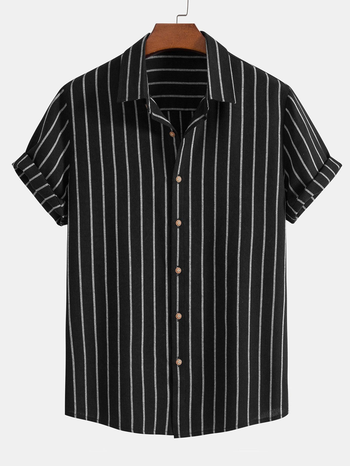 Chemise rayée en coton mélangé et short en lin Hugo™