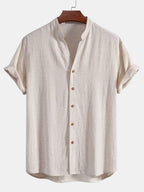 Ensemble chemise col en V lin et rayonne & pantalon droit Linus™