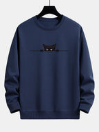Sweat-shirt décontracté imprimé chat noir™