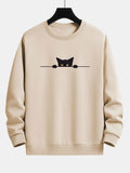 Sweat-shirt décontracté imprimé chat noir™