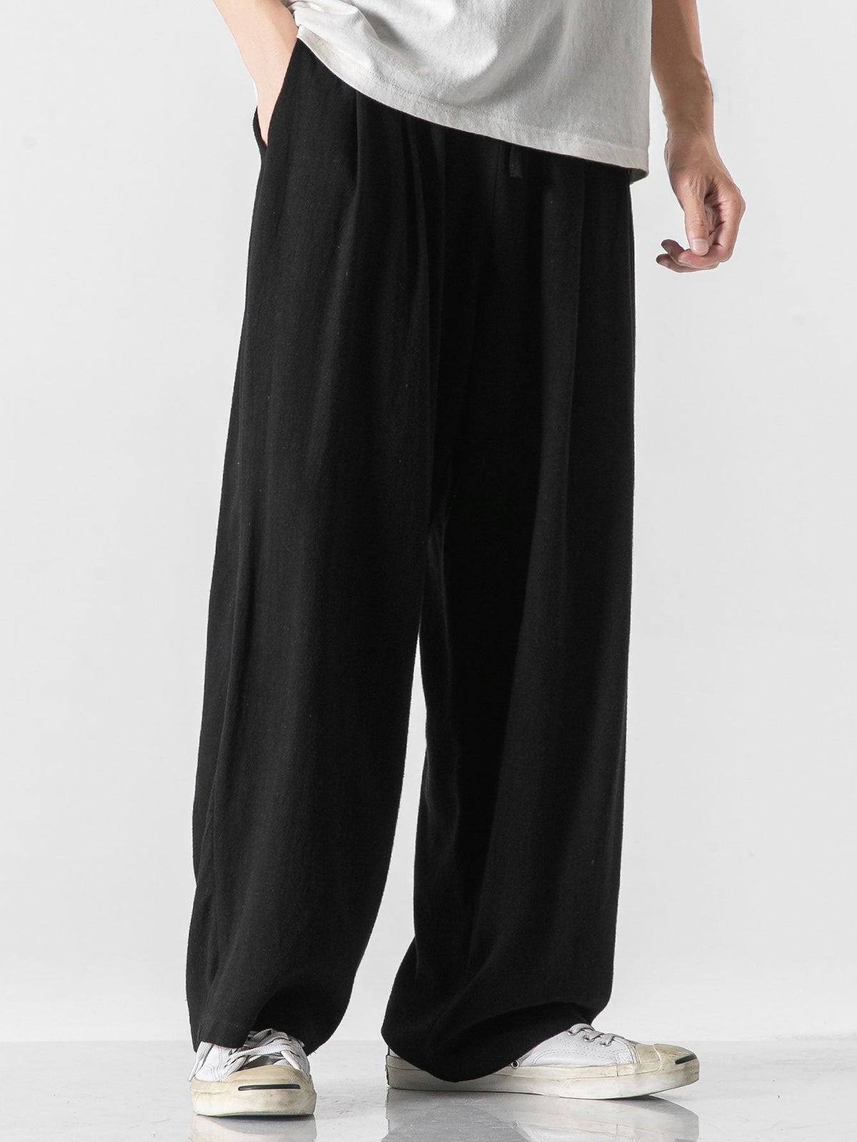 Pantalon large en mélange lin et coton Lorenzo™